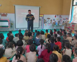 CÔNG TÁC TUYÊN TRUYỀN KIẾN THỨC, KỸ NĂNG VỀ PCCC &CNCH TẠI TRƯỜNG MẦM NON LUÂN GIÓI